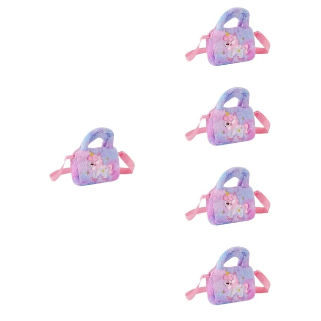 5 Pieces Decorative Plush Bag Crossbody Bag Sling Bag Kids Decorate 3