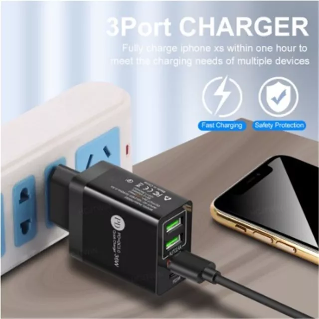 ladegerät Schnell ladung Multi-Port USB + TYPE-C + QC 3.0 Wand ladegerät