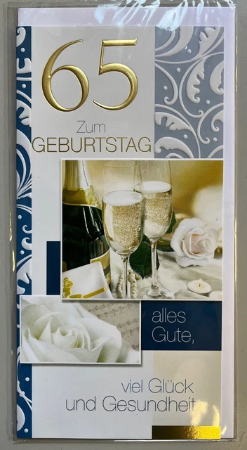 WHITE COTTON CARDS Geburtstagskarte Für Oma 65 – Handgefertigt Mit Strass, 16x16 Cm, Blanko Innen