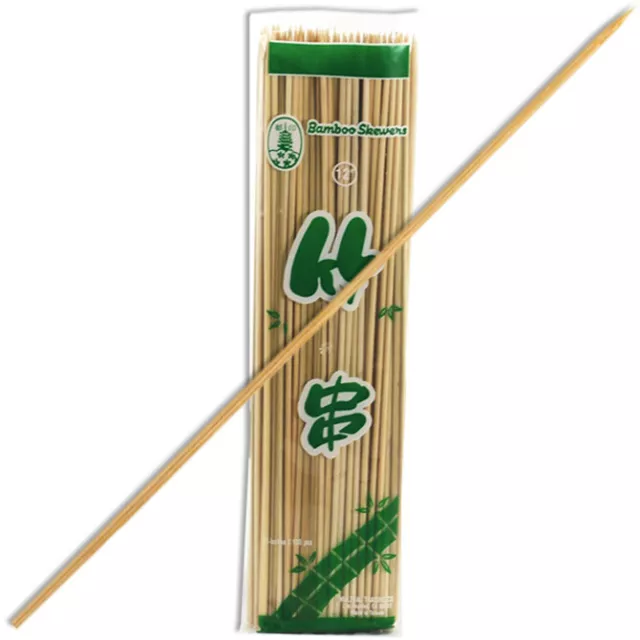 Bamboo Skewers 12" Wooden Sticks Barbecues BBQ Shish Grill Kabobs Pack of 100