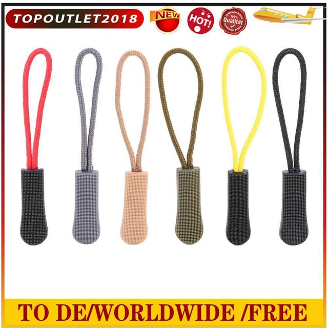 Practical 10pcs/pack Zipper Puller Durable Elastic Rope + Plastic Anti Slip End