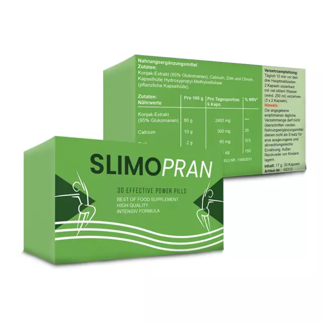 SLIMOPRAN Schlank & Fit Wunschgewicht 100% natürlich vegan hochdosiert 30 Kapsel