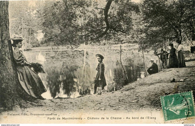13875 cpa 95 Forêt de Montmorency - Château de la Chasse, a bord de l'etang