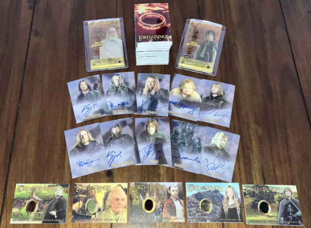 2004 Topps Chrome Lord of the Rings Trilogy Complete Set + Autos + Memorabilia +