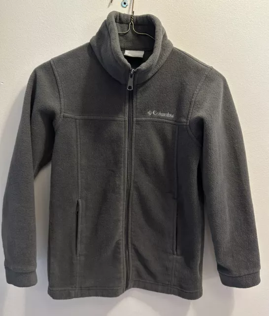 Columbia Youth Unisex Boy Or Girl Fleece Jacket Gray Full Zip Size Medium 10/12