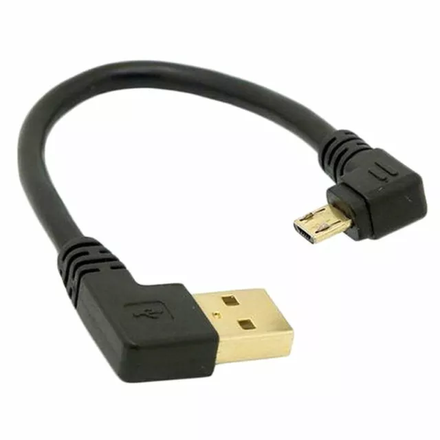 90 degree Right Angle Micro USB to Left Angle USB A Charge Male Cable' K8W1 A1Y6