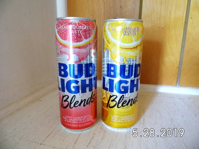 Bud Light Blends Slim Aluminum Cans Empty 12 oz. 2018 Top Opened