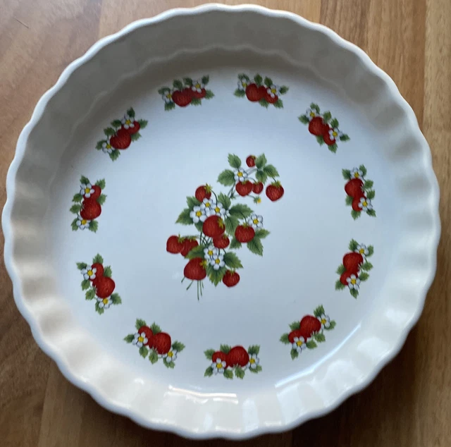 PAGNOSSIN TREVISO Piatto Quiche Vintage Italiano Terratengia Fiore di Fragola