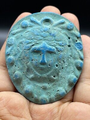 ancient Romano-egyptian faience plaque depicting late ruler of Egypt rare