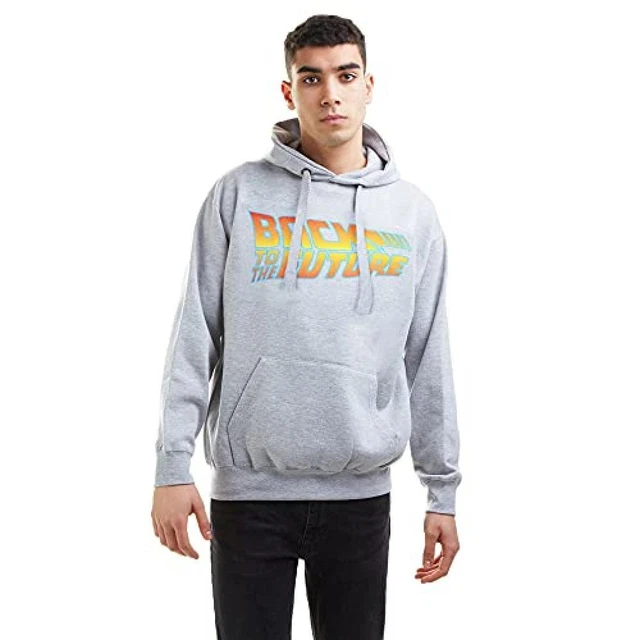 (TG. XXL) Sconosciuto Back To The Future - Felpa con Cappuccio da Uomo Grigio XX
