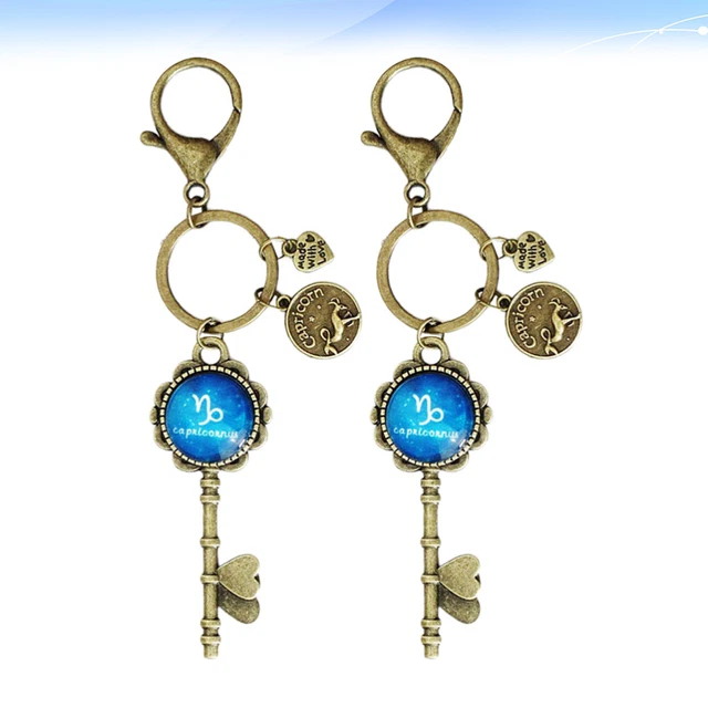 2 Pcs Pendant Keychain Hanging Keychains Pendant Metal Button 3