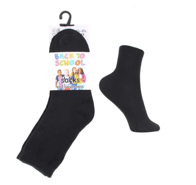 Boys Girls Plain Cotton Unisex Kids Back To School Daily Use Children Ankle Sock