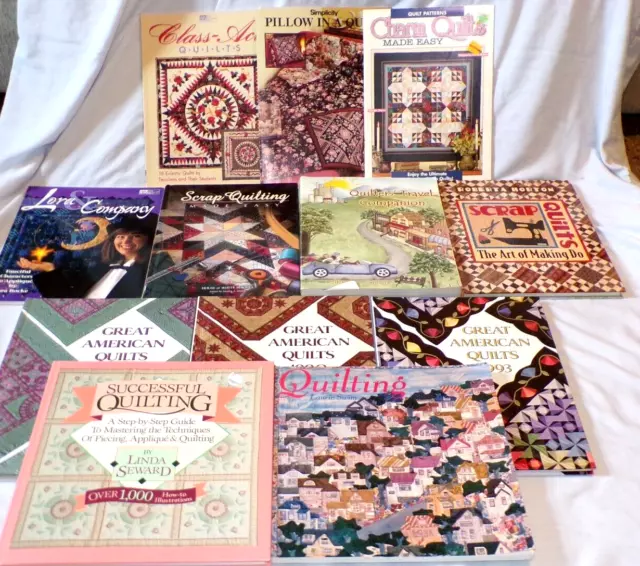 Lot 12 Crafting Quilting Pattern Books HB/PB Scrap Quilts Great American Sewing