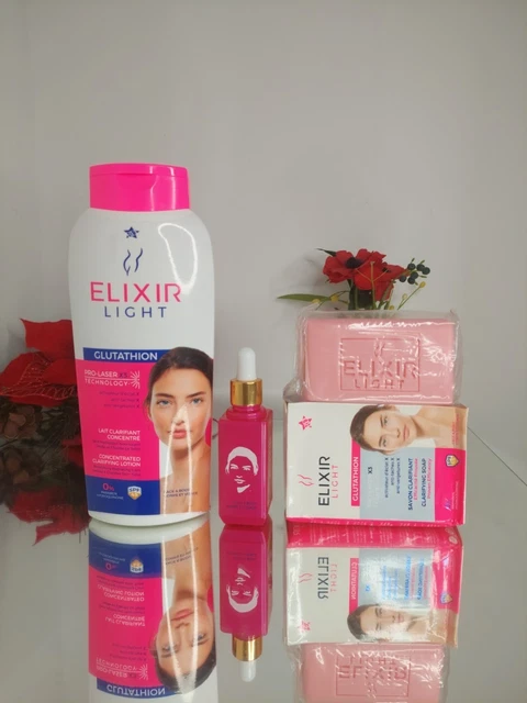 glutathione blend ELIXIR LIGHT GLUTATHIONE LOTION 500ml + 200g SOAP + SERUM 30 ML (3in1)  £30.00