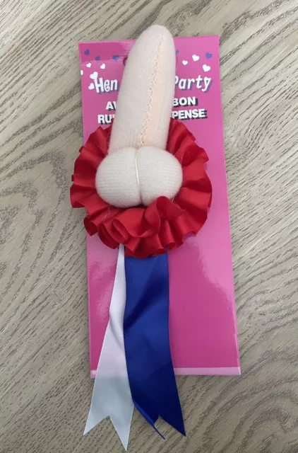 Hen Party Penis Willy Rosette Award Ribbon Badge New