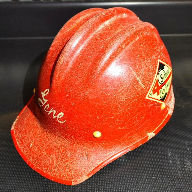 VINTAGE HARD BOILED BULLARD HARD HAT Fiberglass 502 Red w Liner 399.99