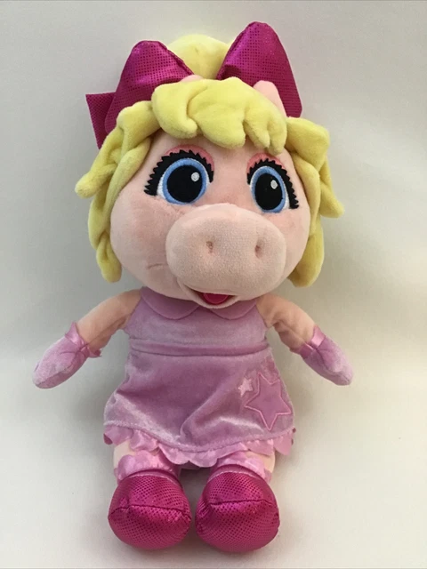 Disney Store Miss Piggy Muppet Babies Plush Pig Pink 12" Toy Stuffed Animal