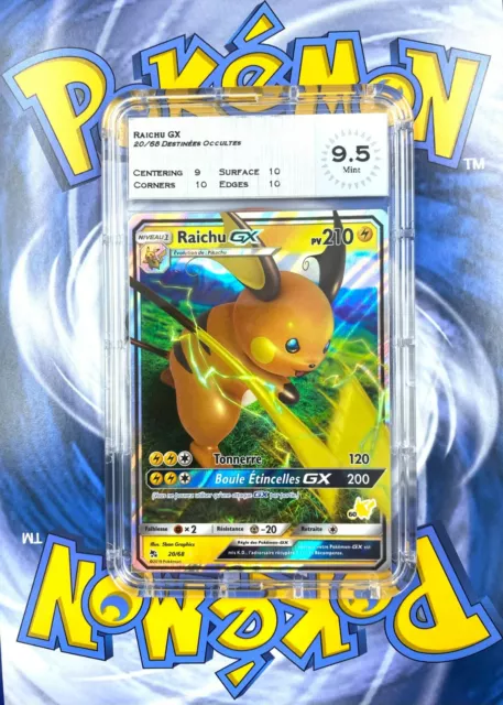 Carte Pokemon Raichu GX 20/68 Destinées Occultes MTG GRADE 9,5 Mint PSA PCA