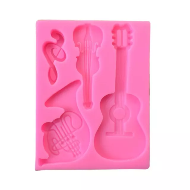 Guitar Violin Keychain Silicone Mold with Hole Keyring Pendant Handmade Mold
