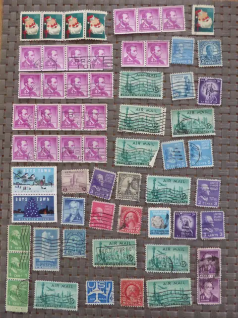 Lot alte Briefmarken aus den USA, gestempelt