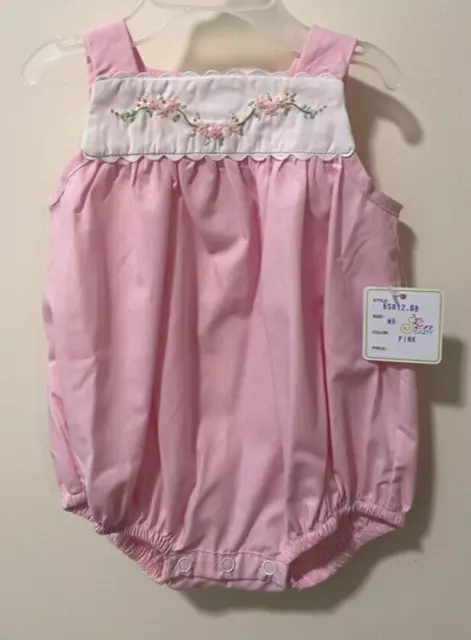 NWT Baby Sen Pink Embroidered Bubble Girl's Size 18 Months