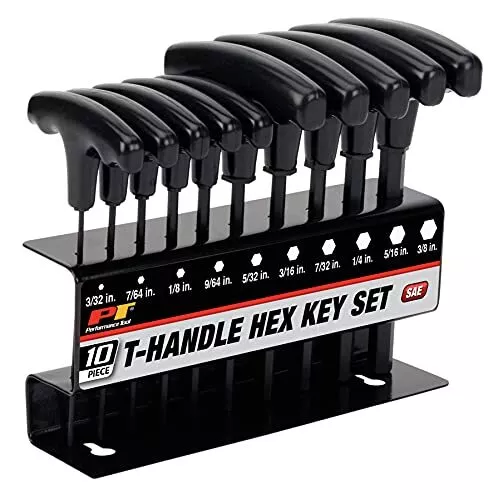 W80274 10-Piece SAE T-Handle Allen Wrench Set, Long Arm Hex Key Wrench Set long.