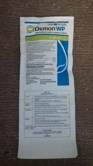 1 Demon WP Envelope  Insects Roaches Ants Pest Control Insecticide