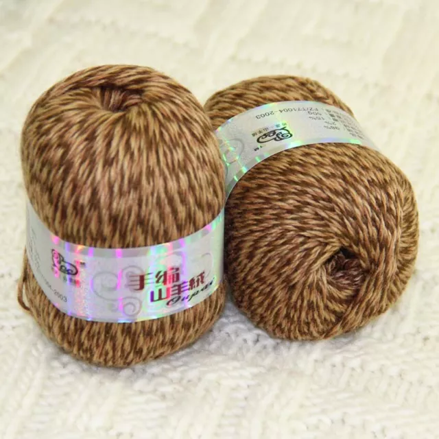 Sale 2BallsX50g Warm Pure Cashmere Yarn Hand Crocheted Blankets Knit Wool 39