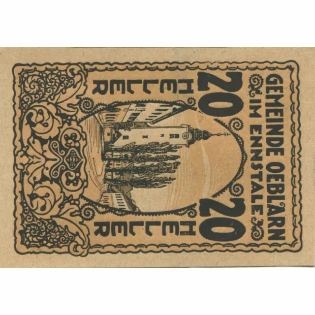 [#282951] Banknote, Austria, Oeblarn, 20 Heller, rue 1920-10-31, UNC(63), Mehl:F