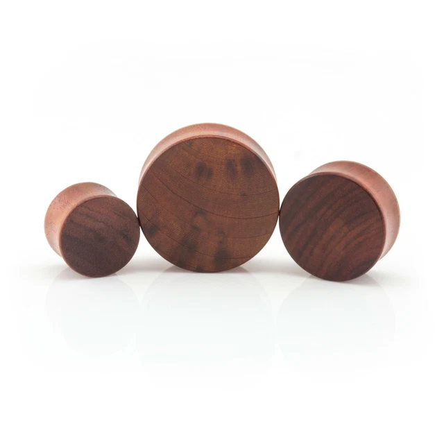Écarteur (plug) Pour Piercing D'oreille En Bois - Taille 8mm à 25mm - Forme Dôme Poli - Lot De 2 Pièces