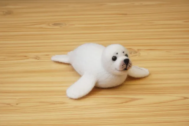 Handmade Crafted Needle Felted Animal Ooak Baby Seal