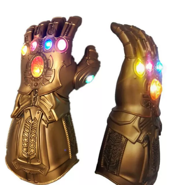 Avengers Thanos Iron Man Infinity w/Cosplay Gauntlet Stone Removable LED Gloves- 3