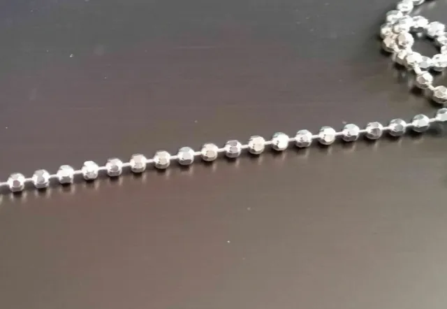 Diamond Cut Bead Chain - 2.2mm (Necklace,Bracelet,Anklet) - Sterling Silver [YB]