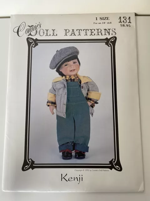 Connie's Doll Patterns #131 Kenji 1992 Doll Dress Sewing Pattern Vintage boy 18"