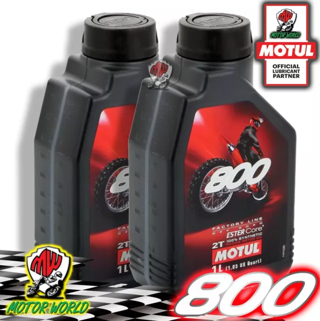 Huile de Moteur Moto Motul 800 2T Off Road Factory Line 100% Synthétique 2 L 2lt