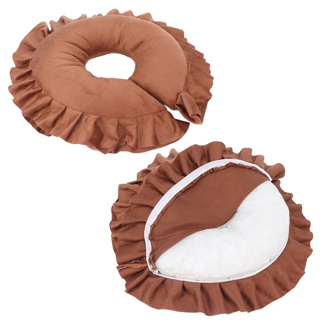 Coffee U Shaped Neck Support Cushion Soft Table Bed Face Pillow For Beauty S Adl