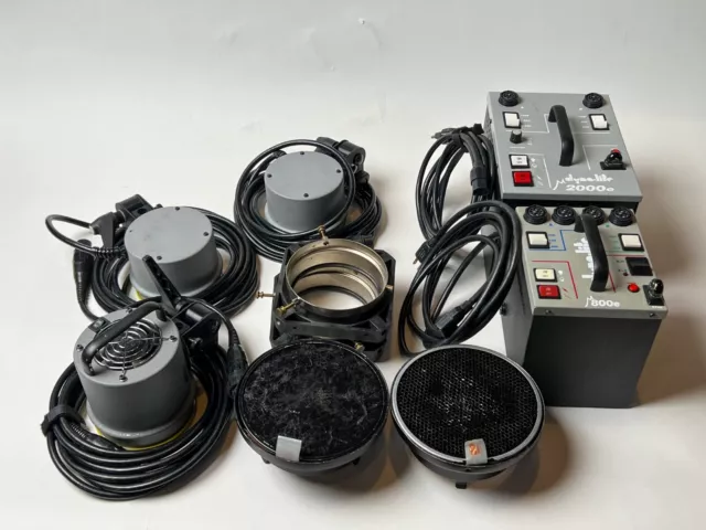 Kit estroboscópico Dyna-lite M2000e M800e 3 cabezales cables accesorios