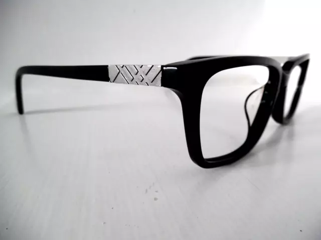 Unisex Burberry Black & Matte Silver Square Eye Glasses B 2219D 3001 55 16 145