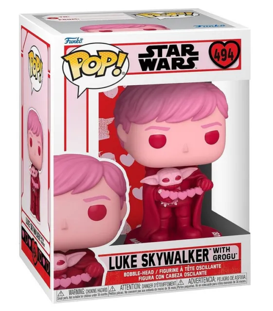 New Official Funko Pop Star Wars Valentines Luke Skywalker With Grogu