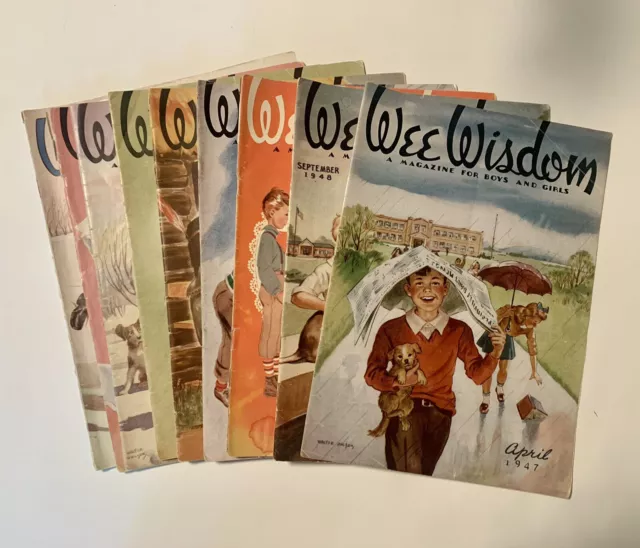 Lot Of 9 Assorted Random Months, Wee Wisdom Magazines 1945 to 1949
