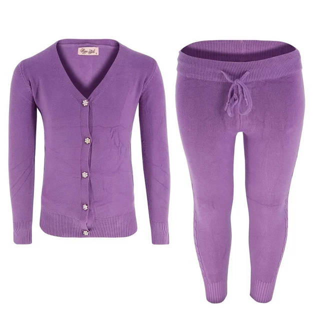 Set salotto bambina bambini tessuto fiore perla bottone set abbigliamento salotto da 3 a 13 anni Regno Unito