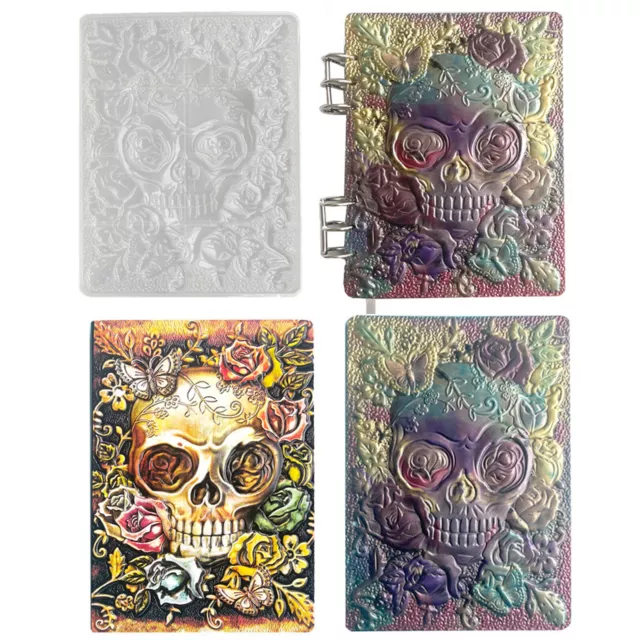 Silicone A5 Notebook Cover Resin Epoxy Mold Rose Skull Casting Mould Art Craft