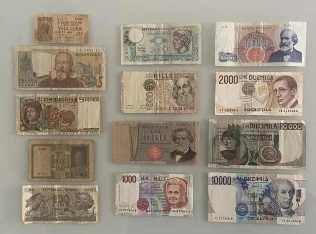 Italy : Lot 13 different notes