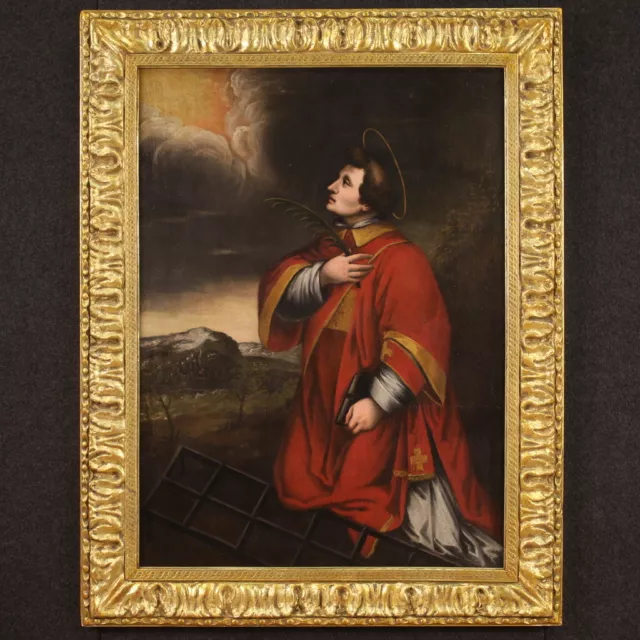 San Lorenzo martir pintura oleo sobre lienzo cuadro religioso siglo XVII 600