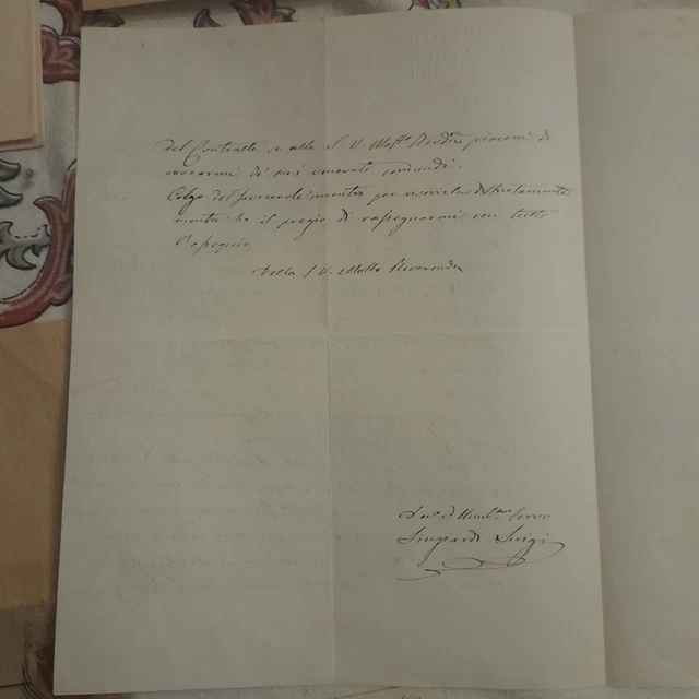 Lettera LETTERA AUTOGRAFA E Intestata Del Celebre Organaro Lingiardi....rara e ...