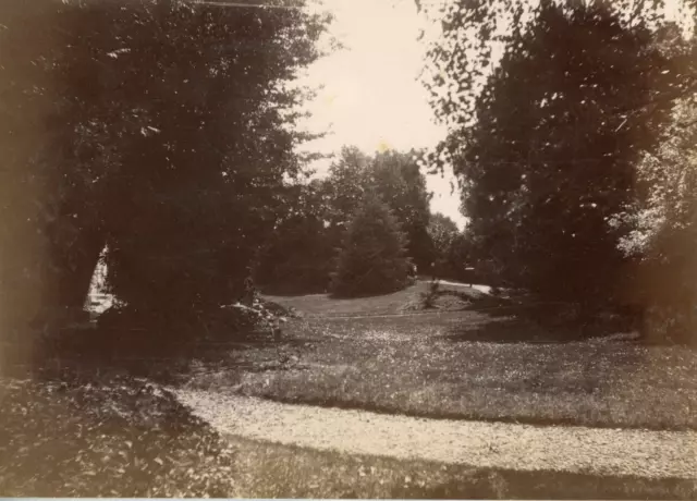 France, Le jardin de Chèvreville, ca.1895, vintage citrate print Vintage citrate