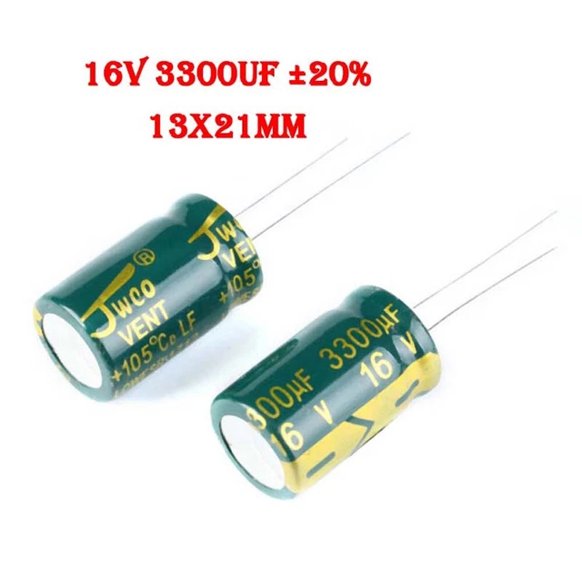16V High Frequency LOW ESR Radial Electrolytic Capacitor 3300uF ±20% 13x21mm