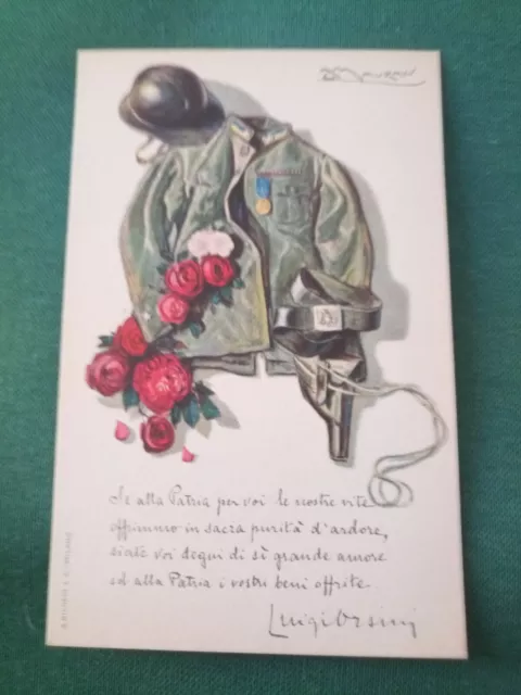 Cartolina militare illustratore Mauzan Achille Luciano Sottoscrivete al prestito