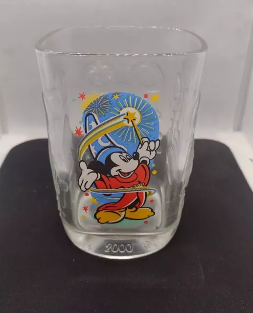 MICKEY MOUSE Fantasia Wizard Square Glass 2000 Walt Disney World Epcot McDonalds