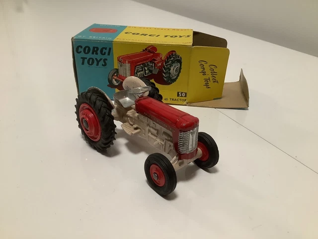 Tracteur Massey Ferguson Corgi Vintage – Pelle Fonctionne, Dans Sa Boîte !